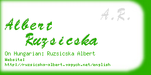 albert ruzsicska business card